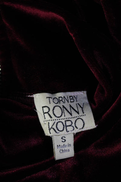 Torn by Ronny Kobo Women Red Mock Neck Tank Size S
