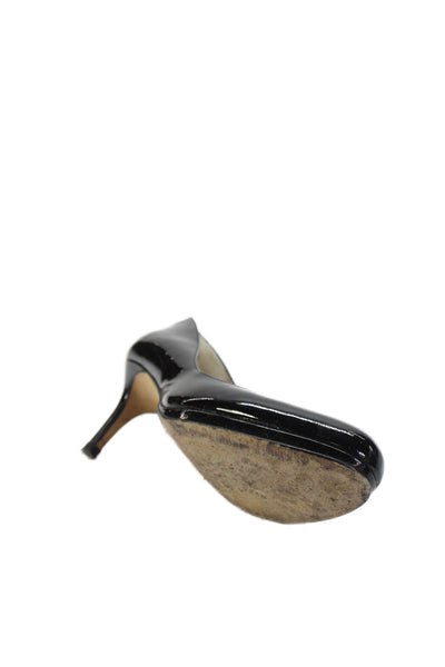 L.K. Bennett Womens Slip On Stiletto Patent Leather Pumps Black Size 36.5