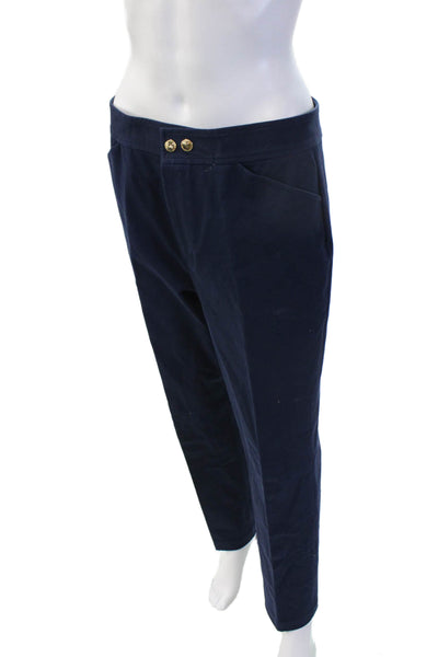 Lauren Ralph Lauren Womens Dark Blue Dress Pants Cotton Spandex Size 8
