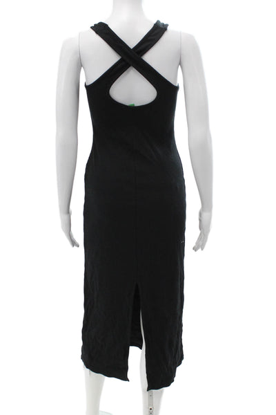 J Crew Womens Black Maxi Tank Dress Square Neck Sleeveless Size S