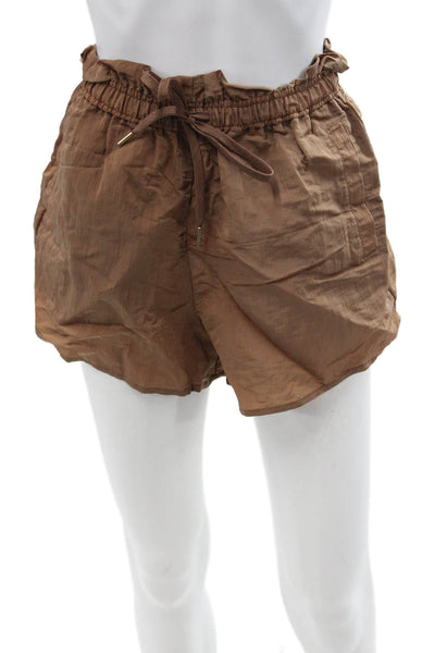 Varley Unisex Brown Nylon Drawstring Beach Shorts Size XS