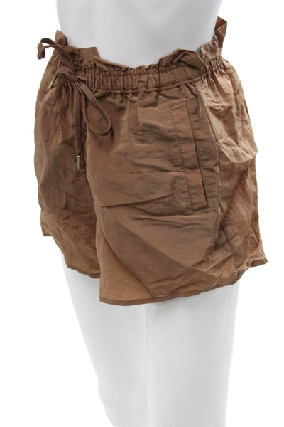 Varley Unisex Brown Nylon Drawstring Beach Shorts Size XS