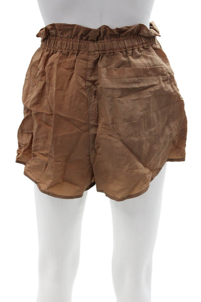 Varley Unisex Brown Nylon Drawstring Beach Shorts Size XS