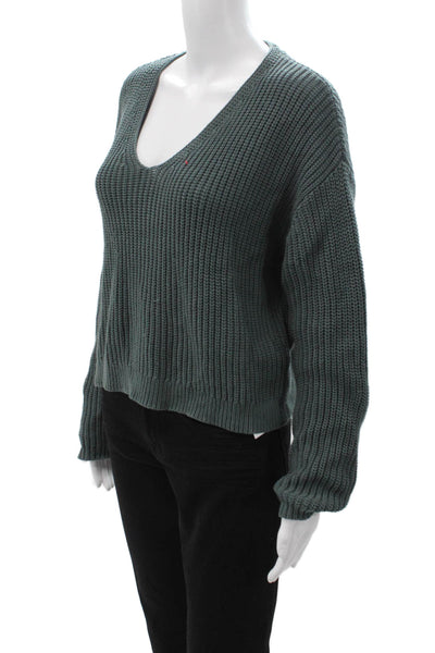 Jenni Kayne Unisex Green V Neck Long Sleeve Pullover Sweater Size XS