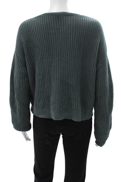 Jenni Kayne Unisex Green V Neck Long Sleeve Pullover Sweater Size XS