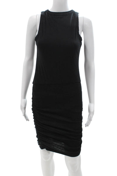 Philanthropy Women Bodycon Tank Dress Black Sleeveless Knee Length Size XS