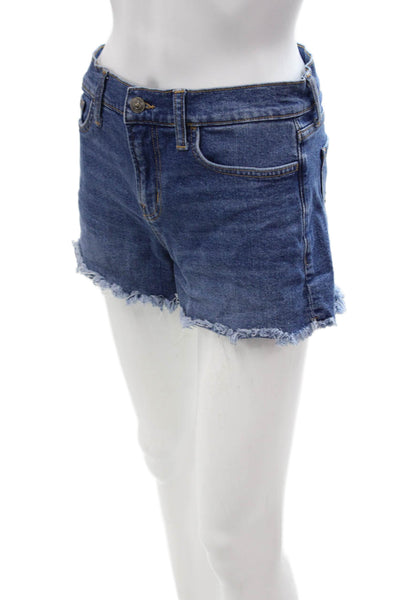 Hudson Unisex Dark Blue Cotton Spandex Beach Shorts Button Size 27
