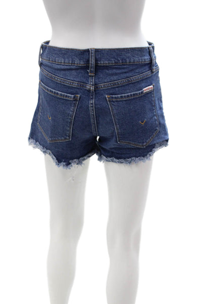 Hudson Unisex Dark Blue Cotton Spandex Beach Shorts Button Size 27
