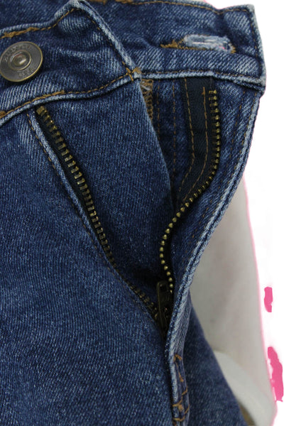 Hudson Unisex Dark Blue Cotton Spandex Beach Shorts Button Size 27