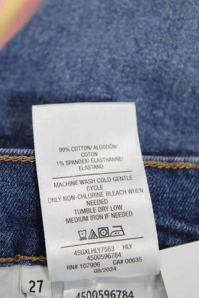 Hudson Unisex Dark Blue Cotton Spandex Beach Shorts Button Size 27