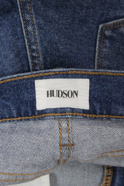 Hudson Unisex Dark Blue Cotton Spandex Beach Shorts Button Size 27