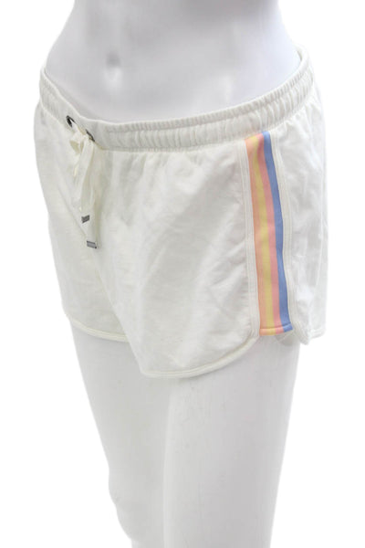 Z Supply Unisex Sweat Shorts White Drawstring 60% Cotton 40% Polyester Size S