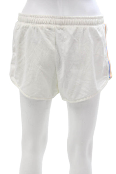 Z Supply Unisex Sweat Shorts White Drawstring 60% Cotton 40% Polyester Size S