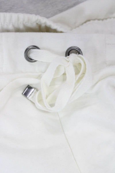 Z Supply Unisex Sweat Shorts White Drawstring 60% Cotton 40% Polyester Size S