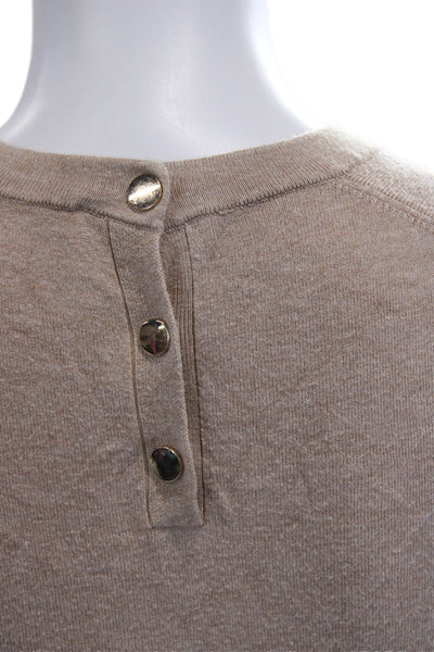 Zara Womens Basic T-Shirt Beige Crew Neck Short Sleeve Polyester Size S
