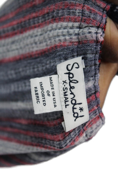 Splendid Women Blouson Tank Dress Dark Blue Striped Rayon Size XS