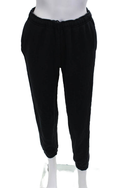 Wesley Unisex Black Jogger Sweatpants Drawstring Cotton Blend Size S