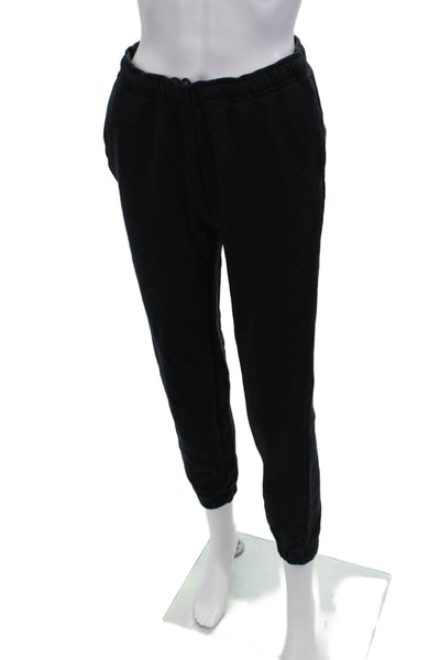 Wesley Unisex Black Jogger Sweatpants Drawstring Cotton Blend Size S