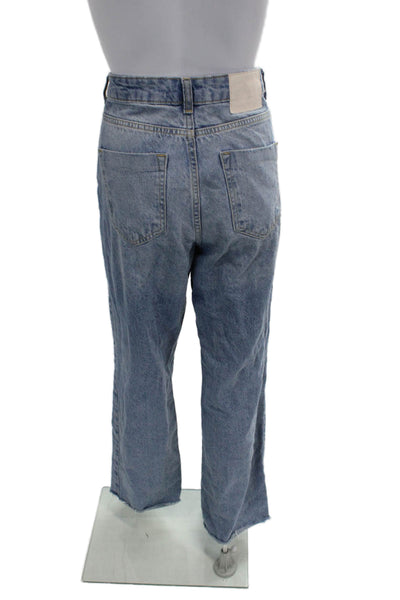 Zara Women Boyfriend Wide-Leg Blue High Rise Jeans Size 4
