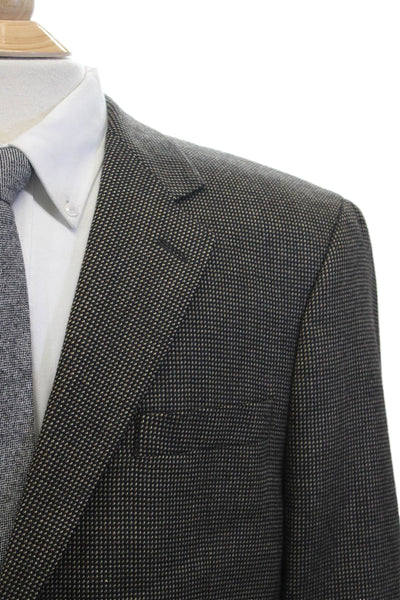 Michael Michael Kors Mens Classic Pure New Wool Dark Gray Blazer Size L