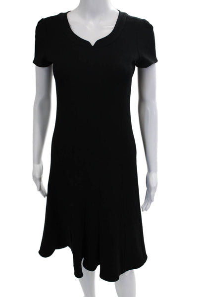 Armani Collezioni Women Sweater Dress Black V Neck Knee Length Size 8