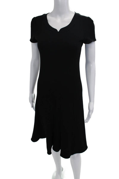 Armani Collezioni Women Sweater Dress Black V Neck Knee Length Size 8