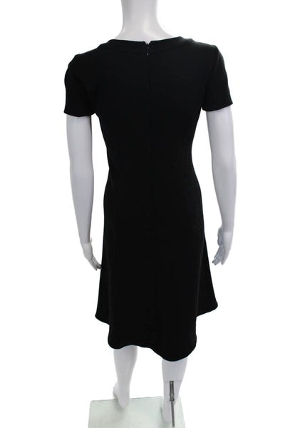 Armani Collezioni Women Sweater Dress Black V Neck Knee Length Size 8
