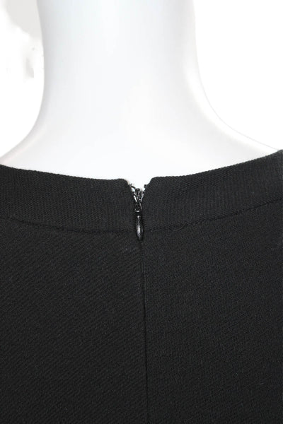 Armani Collezioni Women Sweater Dress Black V Neck Knee Length Size 8