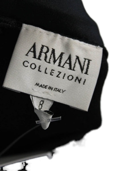 Armani Collezioni Women Sweater Dress Black V Neck Knee Length Size 8