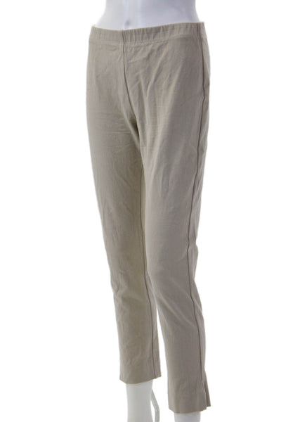 Fifteen Twenty Women Ankle Cropped Beige Cotton Solid Pants Size S