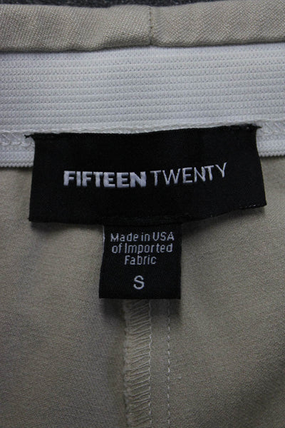 Fifteen Twenty Women Ankle Cropped Beige Cotton Solid Pants Size S