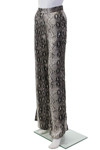 Sen Women Dress Pants Black Animal Print 100% Polyester Size L