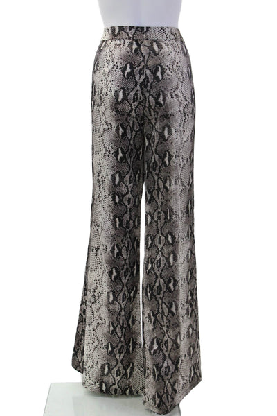 Sen Women Dress Pants Black Animal Print 100% Polyester Size L