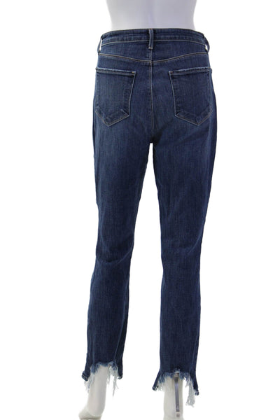 L Agence Women Dark Blue Skinny High Rise Jeans Button Fly Size 28