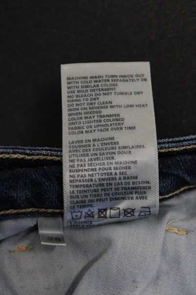 L Agence Women Dark Blue Skinny High Rise Jeans Button Fly Size 28