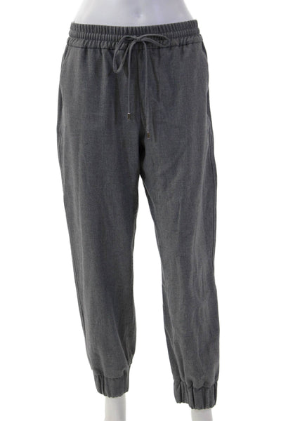 Zara Unisex Jogger Sweatpants Gray Drawstring Polyester Viscose Elastane Size M