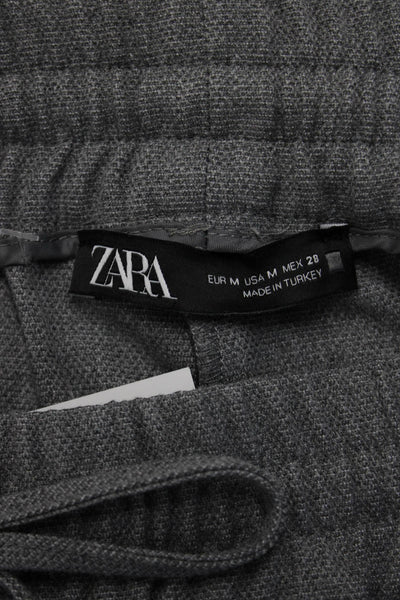 Zara Unisex Jogger Sweatpants Gray Drawstring Polyester Viscose Elastane Size M