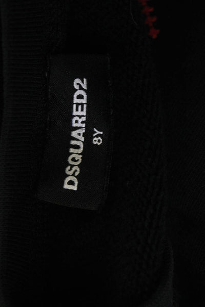 Dsquared2 Childrens Boys Long Sleeves Sweatshirt Black Cotton Size 8