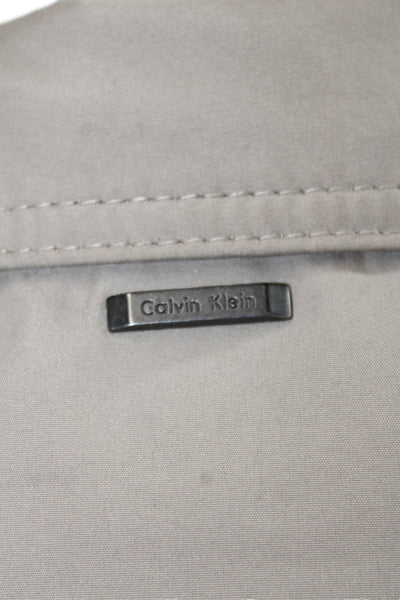 Calvin Klein Mens Windbreaker Jacket Beige Zip Polyester Size S
