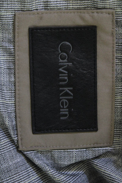 Calvin Klein Mens Windbreaker Jacket Beige Zip Polyester Size S