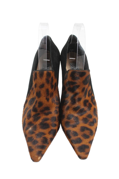 Pancaldi Womens Pointed Toe Animal Printed Slip On Heels Black Size EUR 38