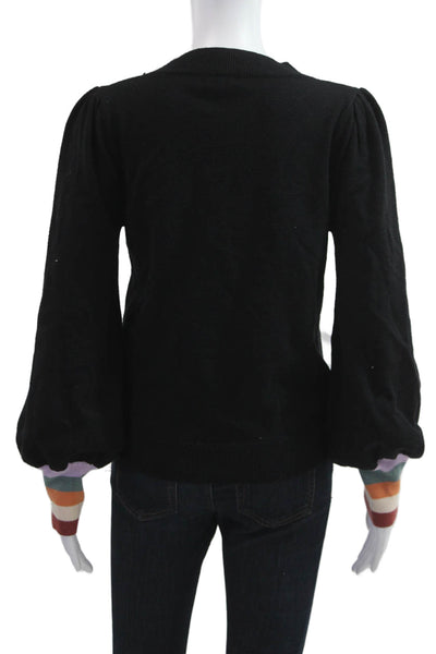 Fate. Womens Pullover Sweater Black Crew Neck Long Sleeve Size M