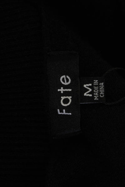 Fate. Womens Pullover Sweater Black Crew Neck Long Sleeve Size M