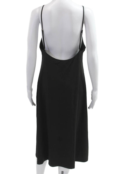 Leo & Lin Women Slip Dress Black V-Neck Sleeveless Mid-Calf Size 10