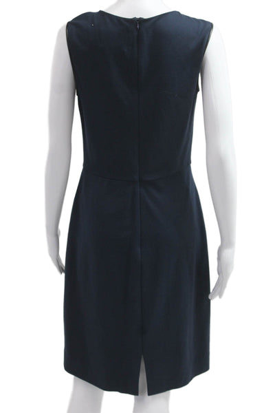 Jason Wu Womens Sheath Dress Dark Blue Rayon Sleeveless Zip Knee Length Size 6