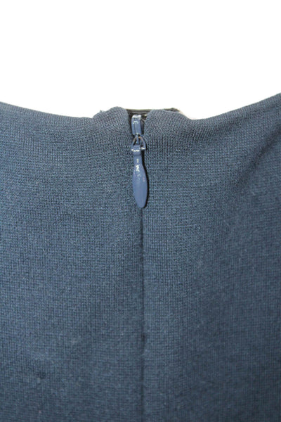 Jason Wu Womens Sheath Dress Dark Blue Rayon Sleeveless Zip Knee Length Size 6