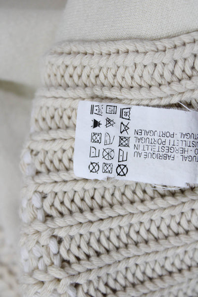 Zara Unisex Pullover Sweater Beige Mock Neck Cotton Long Sleeve Size M