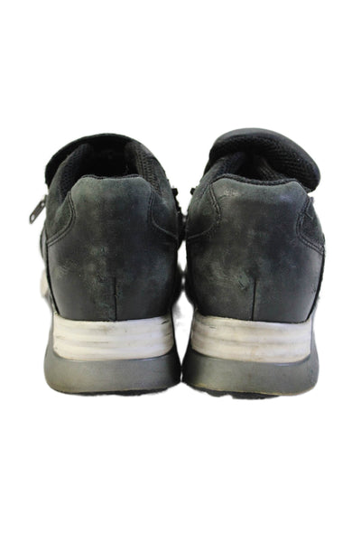 Ash Womens Double Zip Snake Embossed Trainers Sneakers Black Leather Size 38