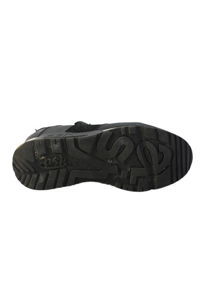 Ash Womens Double Zip Snake Embossed Trainers Sneakers Black Leather Size 38