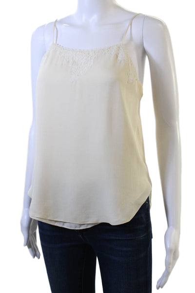 Haute Hippie Women Camisole Beige Viscose Solid Bohemian Size XS